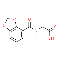 ChemSpider 2D Image | N-(1,3-Benzodioxol-4-ylcarbonyl)glycine | C10H9NO5