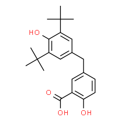 ChemSpider 2D Image | 2-Hydroxy-5-[4-hydroxy-3,5-bis(2-methyl-2-propanyl)benzyl]benzoic acid | C22H28O4