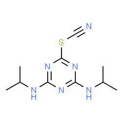 ChemSpider 2D Image | 4,6-Bis(isopropylamino)-1,3,5-triazin-2-yl thiocyanate | C10H16N6S