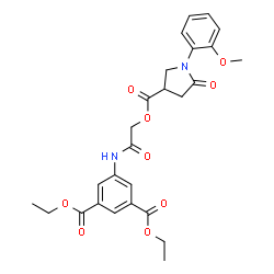 ChemSpider 2D Image | Diethyl 5-{[({[1-(2-methoxyphenyl)-5-oxo-3-pyrrolidinyl]carbonyl}oxy)acetyl]amino}isophthalate | C26H28N2O9