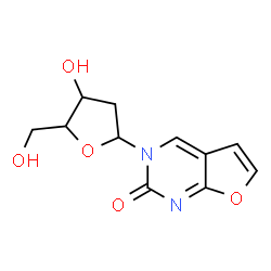 ChemSpider 2D Image | 3-(2-deoxypentofuranosyl)furo(2,3-d)pyrimidin-2(3H)-one | C11H12N2O5