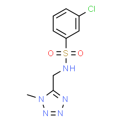 ChemSpider 2D Image | 3-Chloro-N-[(1-methyl-1H-tetrazol-5-yl)methyl]benzenesulfonamide | C9H10ClN5O2S