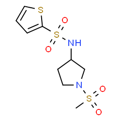 ChemSpider 2D Image | N-[1-(Methylsulfonyl)-3-pyrrolidinyl]-2-thiophenesulfonamide | C9H14N2O4S3