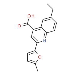 ChemSpider 2D Image | 6-Ethyl-2-(5-methyl-2-furyl)-4-quinolinecarboxylic acid | C17H15NO3