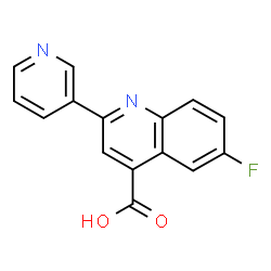 ChemSpider 2D Image | 6-fluoro-2-pyridin-3-ylquinoline-4-carboxylic acid | C15H9FN2O2