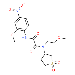 ChemSpider 2D Image | N-(1,1-Dioxidotetrahydro-3-thiophenyl)-N-(2-methoxyethyl)-N'-(2-methoxy-4-nitrophenyl)ethanediamide | C16H21N3O8S