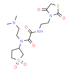 ChemSpider 2D Image | N-[2-(Dimethylamino)ethyl]-N-(1,1-dioxidotetrahydro-3-thiophenyl)-N'-[2-(2,4-dioxo-1,3-thiazolidin-3-yl)ethyl]ethanediamide | C15H24N4O6S2