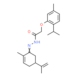 ChemSpider 2D Image | N'-(5-Isopropenyl-2-methyl-2-cyclohexen-1-ylidene)-2-(2-isopropyl-5-methylphenoxy)acetohydrazide | C22H30N2O2