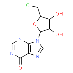 ChemSpider 2D Image | 9-(5-Chloro-5-deoxypentofuranosyl)-3,9-dihydro-6H-purin-6-one | C10H11ClN4O4