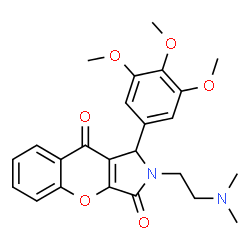 ChemSpider 2D Image | 2-[2-(Dimethylamino)ethyl]-1-(3,4,5-trimethoxyphenyl)-1,2-dihydrochromeno[2,3-c]pyrrole-3,9-dione | C24H26N2O6