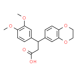 ChemSpider 2D Image | 3-(2,3-Dihydro-1,4-benzodioxin-6-yl)-3-(3,4-dimethoxyphenyl)propanoic acid | C19H20O6