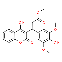 ChemSpider 2D Image | Methyl 3-(4-hydroxy-3,5-dimethoxyphenyl)-3-(4-hydroxy-2-oxo-2H-chromen-3-yl)propanoate | C21H20O8