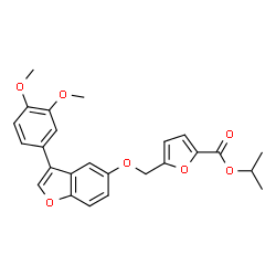 ChemSpider 2D Image | Isopropyl 5-({[3-(3,4-dimethoxyphenyl)-1-benzofuran-5-yl]oxy}methyl)-2-furoate | C25H24O7