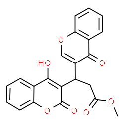 ChemSpider 2D Image | Methyl 3-(4-hydroxy-2-oxo-2H-chromen-3-yl)-3-(4-oxo-4H-chromen-3-yl)propanoate | C22H16O7