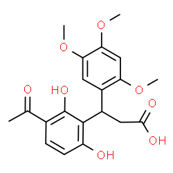 ChemSpider 2D Image | 3-(3-Acetyl-2,6-dihydroxyphenyl)-3-(2,4,5-trimethoxyphenyl)propanoic acid | C20H22O8