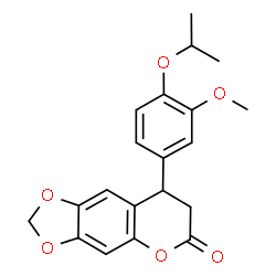 ChemSpider 2D Image | 8-(4-Isopropoxy-3-methoxyphenyl)-7,8-dihydro-6H-[1,3]dioxolo[4,5-g]chromen-6-one | C20H20O6
