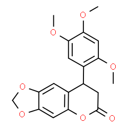 ChemSpider 2D Image | 8-(2,4,5-Trimethoxyphenyl)-7,8-dihydro-6H-[1,3]dioxolo[4,5-g]chromen-6-one | C19H18O7