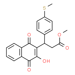 ChemSpider 2D Image | Methyl 3-(3-hydroxy-1,4-dioxo-1,4-dihydro-2-naphthalenyl)-3-[4-(methylsulfanyl)phenyl]propanoate | C21H18O5S