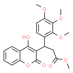 ChemSpider 2D Image | Methyl 3-(4-hydroxy-2-oxo-2H-chromen-3-yl)-3-(2,3,4-trimethoxyphenyl)propanoate | C22H22O8