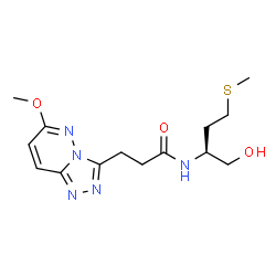 ChemSpider 2D Image | N-[(2S)-1-Hydroxy-4-(methylsulfanyl)-2-butanyl]-3-(6-methoxy[1,2,4]triazolo[4,3-b]pyridazin-3-yl)propanamide | C14H21N5O3S