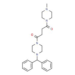 ChemSpider 2D Image | 1-[4-(Diphenylmethyl)-1-piperazinyl]-4-(4-methyl-1-piperazinyl)-1,4-butanedione | C26H34N4O2