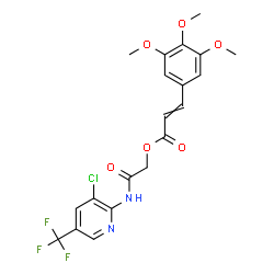 ChemSpider 2D Image | 2-{[3-Chloro-5-(trifluoromethyl)-2-pyridinyl]amino}-2-oxoethyl 3-(3,4,5-trimethoxyphenyl)acrylate | C20H18ClF3N2O6