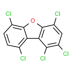 ChemSpider 2D Image | 1,2,4,6,9-PENTACHLORODIBENZOFURAN | C12H3Cl5O