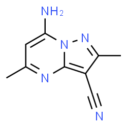 ChemSpider 2D Image | 7-Amino-2,5-dimethylpyrazolo[1,5-a]pyrimidine-3-carbonitrile | C9H9N5