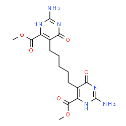ChemSpider 2D Image | Dimethyl 5,5'-(1,5-pentanediyl)bis(2-amino-6-oxo-3,6-dihydro-4-pyrimidinecarboxylate) | C17H22N6O6