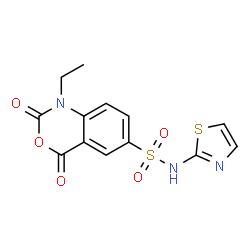 ChemSpider 2D Image | 1-Ethyl-2,4-dioxo-N-(1,3-thiazol-2-yl)-1,4-dihydro-2H-3,1-benzoxazine-6-sulfonamide | C13H11N3O5S2
