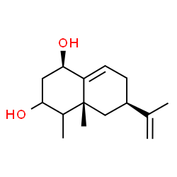 ChemSpider 2D Image | (1R,4aR,6R)-6-Isopropenyl-4,4a-dimethyl-1,2,3,4,4a,5,6,7-octahydro-1,3-naphthalenediol | C15H24O2