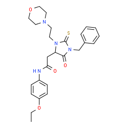 ChemSpider 2D Image | 2-{1-Benzyl-3-[2-(4-morpholinyl)ethyl]-5-oxo-2-thioxo-4-imidazolidinyl}-N-(4-ethoxyphenyl)acetamide | C26H32N4O4S