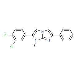 ChemSpider 2D Image | 2-(3,4-Dichlorophenyl)-1-methyl-6-phenyl-1H-imidazo[1,2-a]imidazole | C18H13Cl2N3
