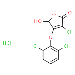 ChemSpider 2D Image | 3-Chloro-4-(2,6-dichlorophenoxy)-5-hydroxy-2(5H)-furanone hydrochloride | C10H6Cl4O4