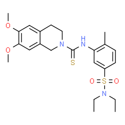 ChemSpider 2D Image | N-[5-(Diethylsulfamoyl)-2-methylphenyl]-6,7-dimethoxy-3,4-dihydro-2(1H)-isoquinolinecarbothioamide | C23H31N3O4S2