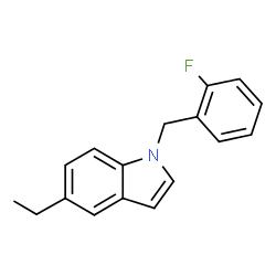ChemSpider 2D Image | 5-Ethyl-1-(2-fluorobenzyl)-1H-indole | C17H16FN