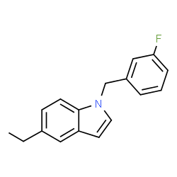 ChemSpider 2D Image | 5-Ethyl-1-(3-fluorobenzyl)-1H-indole | C17H16FN