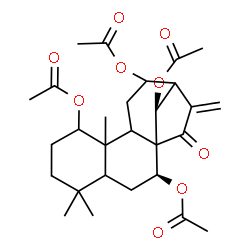 ChemSpider 2D Image | (7beta,14S)-15-Oxokaur-16-ene-1,7,12,14-tetrayl tetraacetate | C28H38O9