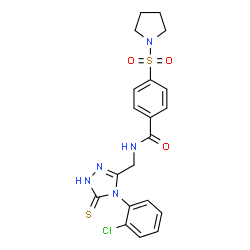 ChemSpider 2D Image | N-{[4-(2-Chlorophenyl)-5-thioxo-4,5-dihydro-1H-1,2,4-triazol-3-yl]methyl}-4-(1-pyrrolidinylsulfonyl)benzamide | C20H20ClN5O3S2