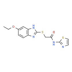 ChemSpider 2D Image | acetamide, 2-[(5-ethoxy-1H-benzimidazol-2-yl)thio]-N-2-thiazolyl- | C14H14N4O2S2