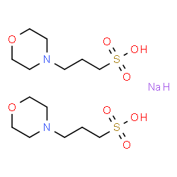 ChemSpider 2D Image | 3-(4-Morpholinyl)-1-propanesulfonic acid - sodium (2:1) | C14H30N2NaO8S2