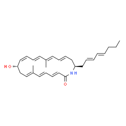 ChemSpider 2D Image | (3E,5E,7E,10S,11Z,13E,15E,17E,20R)-10-Hydroxy-7,15-dimethyl-20-[(2E,4E)-2,4-octadien-1-yl]azacycloicosa-3,5,7,11,13,15,17-heptaen-2-one | C29H39NO2