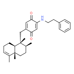 ChemSpider 2D Image | 2-[(2-Phenylethyl)amino]-5-{[(1R,2S,4aS,8aS)-1,2,4a,5-tetramethyl-1,2,3,4,4a,7,8,8a-octahydro-1-naphthalenyl]methyl}-1,4-benzoquinone | C29H37NO2