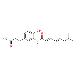 ChemSpider 2D Image | 3-(4-Hydroxy-3-{[(2E,4E)-7-methyl-2,4-octadienoyl]amino}phenyl)propanoic acid | C18H23NO4