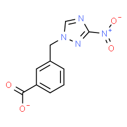 ChemSpider 2D Image | 3-[(3-Nitro-1H-1,2,4-triazol-1-yl)methyl]benzoate | C10H7N4O4