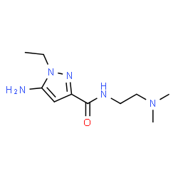 ChemSpider 2D Image | 5-Amino-N-[2-(dimethylamino)ethyl]-1-ethyl-1H-pyrazole-3-carboxamide | C10H19N5O