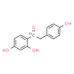 ChemSpider 2D Image | 1-(2,4-Dihydroxyphenyl)-2-(4-hydroxyphenyl)(1-~13~C)ethanone | C1313CH12O4