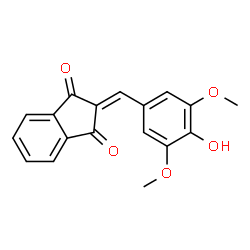 ChemSpider 2D Image | 2-(4-Hydroxy-3,5-dimethoxybenzylidene)-1H-indene-1,3(2H)-dione | C18H14O5