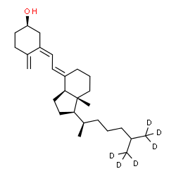 ChemSpider 2D Image | (3R,5Z,7E)-(26,26,26,27,27,27-~2~H_6_)-9,10-Secocholesta-5,7,10-trien-3-ol | C27H38D6O
