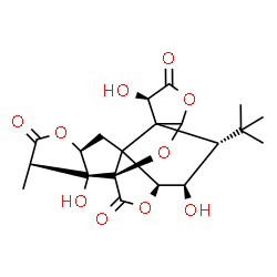 ChemSpider 2D Image | (6R,8S,9R,10S,13S)-6,9,17-Trihydroxy-16-methyl-8-(2-methyl-2-propanyl)-2,4,14,19-tetraoxahexacyclo[8.7.2.0~1,11~.0~3,7~.0~7,11~.0~13,17~]nonadecane-5,15,18-trione | C20H24O10